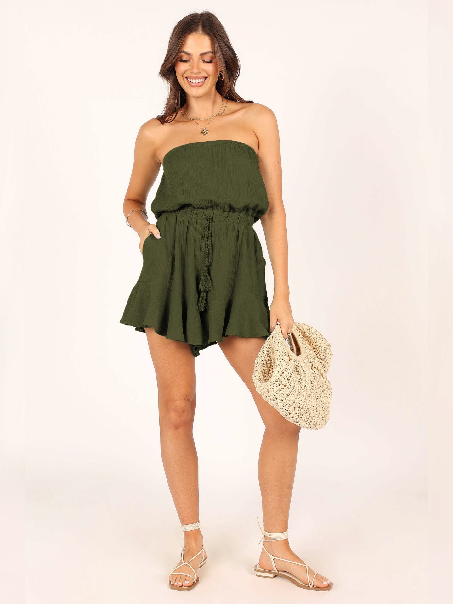 Koyace Crinkle Romper Temperament  Summer