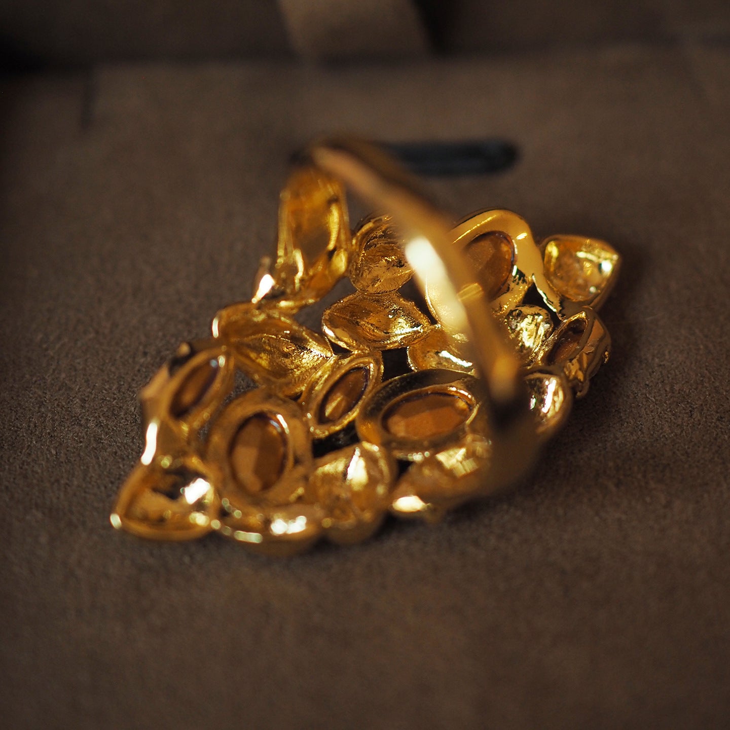 Koyace Diamond-encrusted Gold-plated Alloy Ring