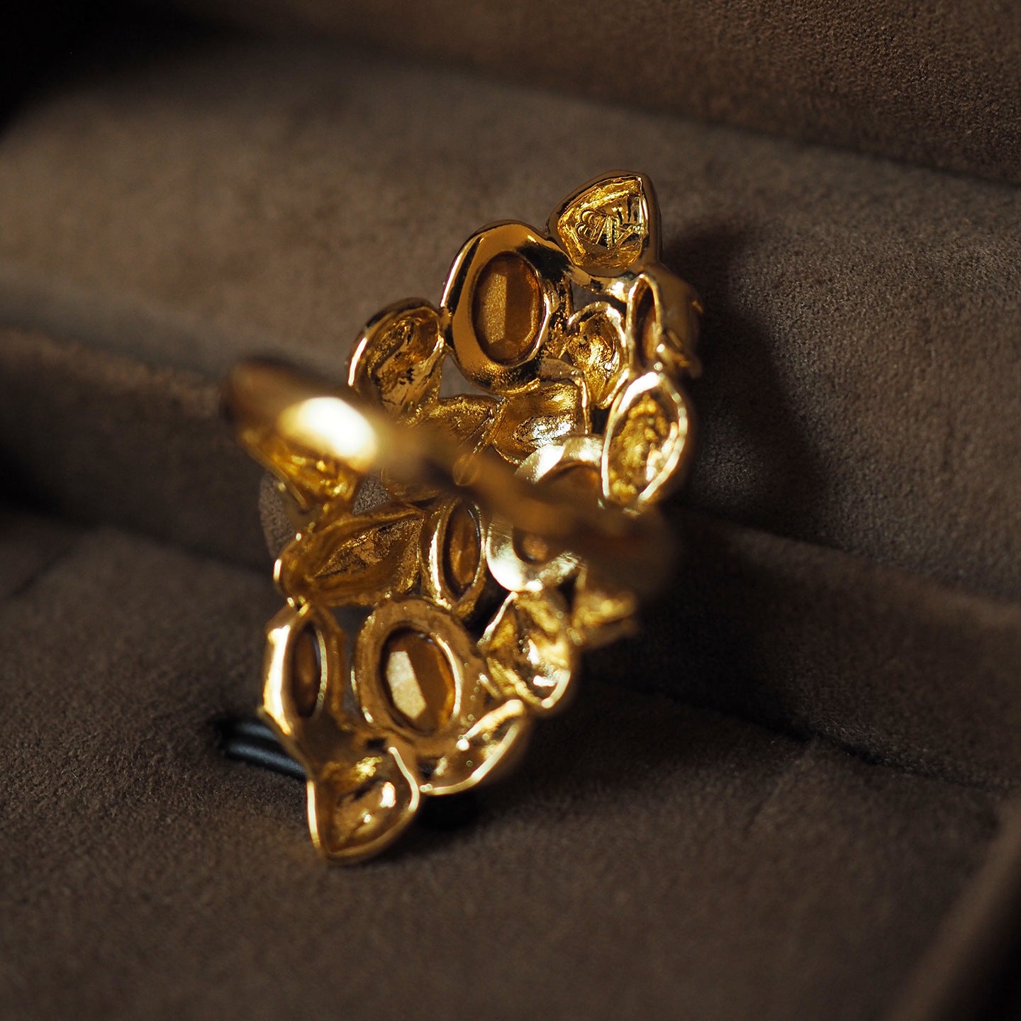 Koyace Diamond-encrusted Gold-plated Alloy Ring