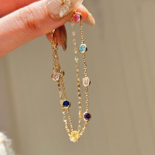 Koyace Dopamine Colored Bubble Double-layer Diamond Bracelet