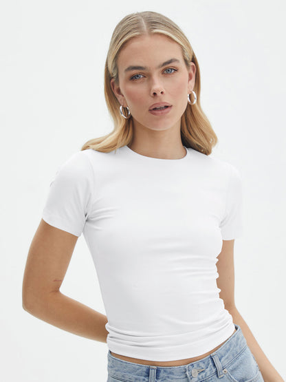 Koyace Fashion Simple Short Sleeve T shirt Y2K Slim Sexy Top