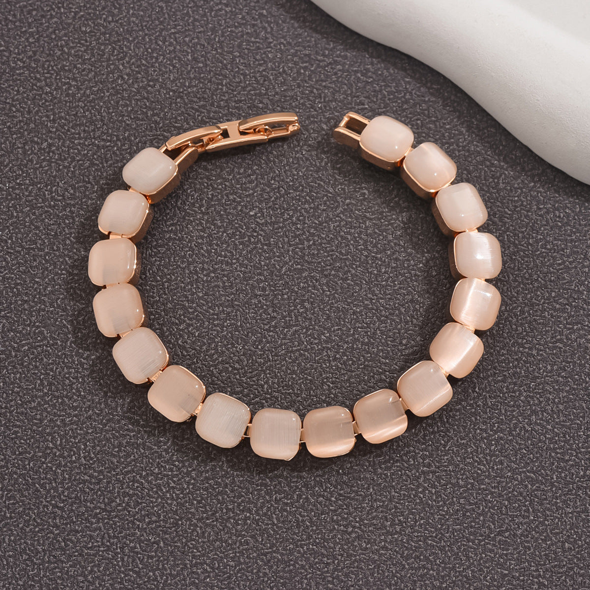 Koyace Fat Square Cat's Eye Rose Gold Geometric Bracelet