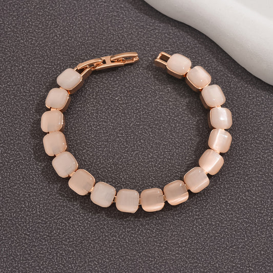Koyace Fat Square Cat's Eye Rose Gold Geometric Bracelet