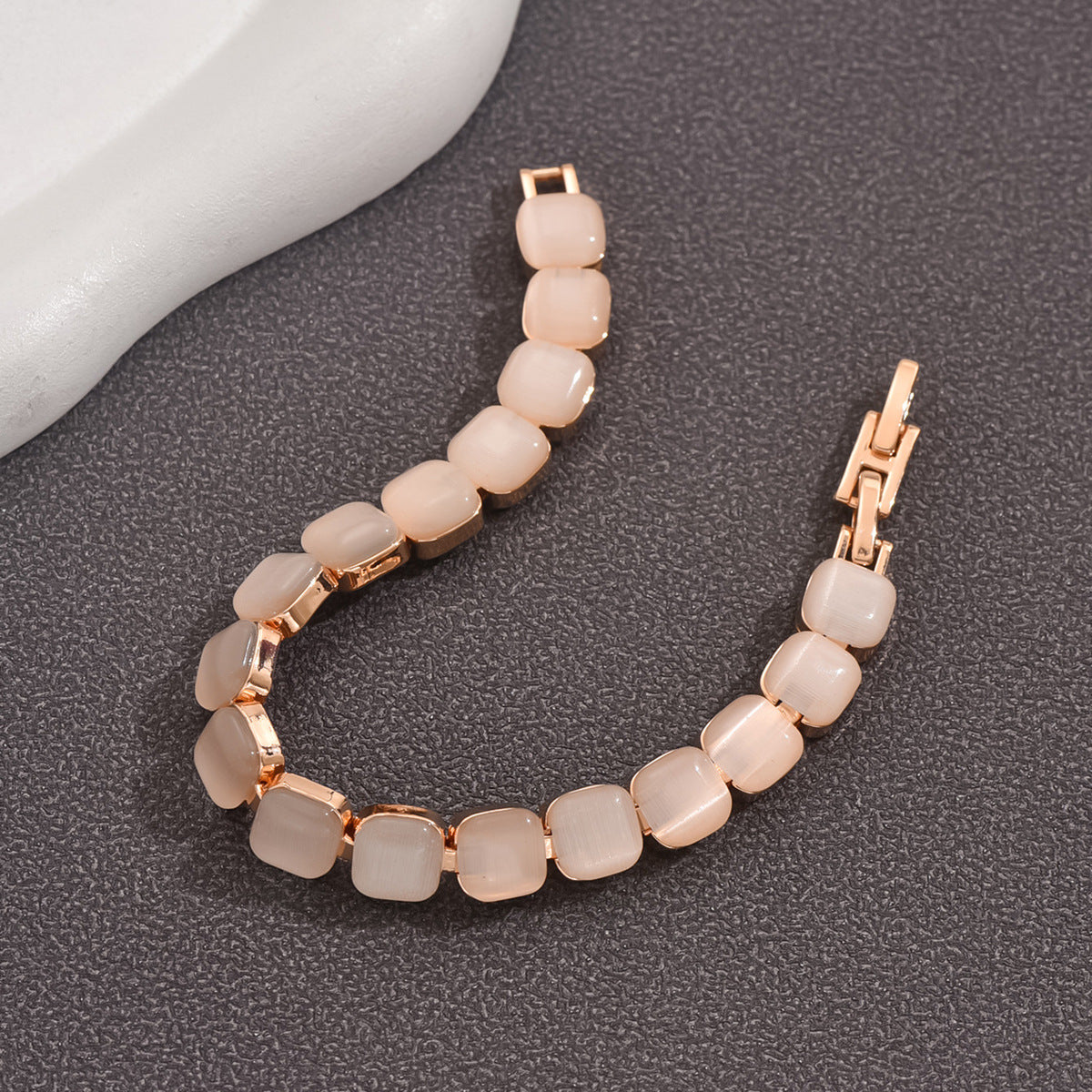 Koyace Fat Square Cat's Eye Rose Gold Geometric Bracelet