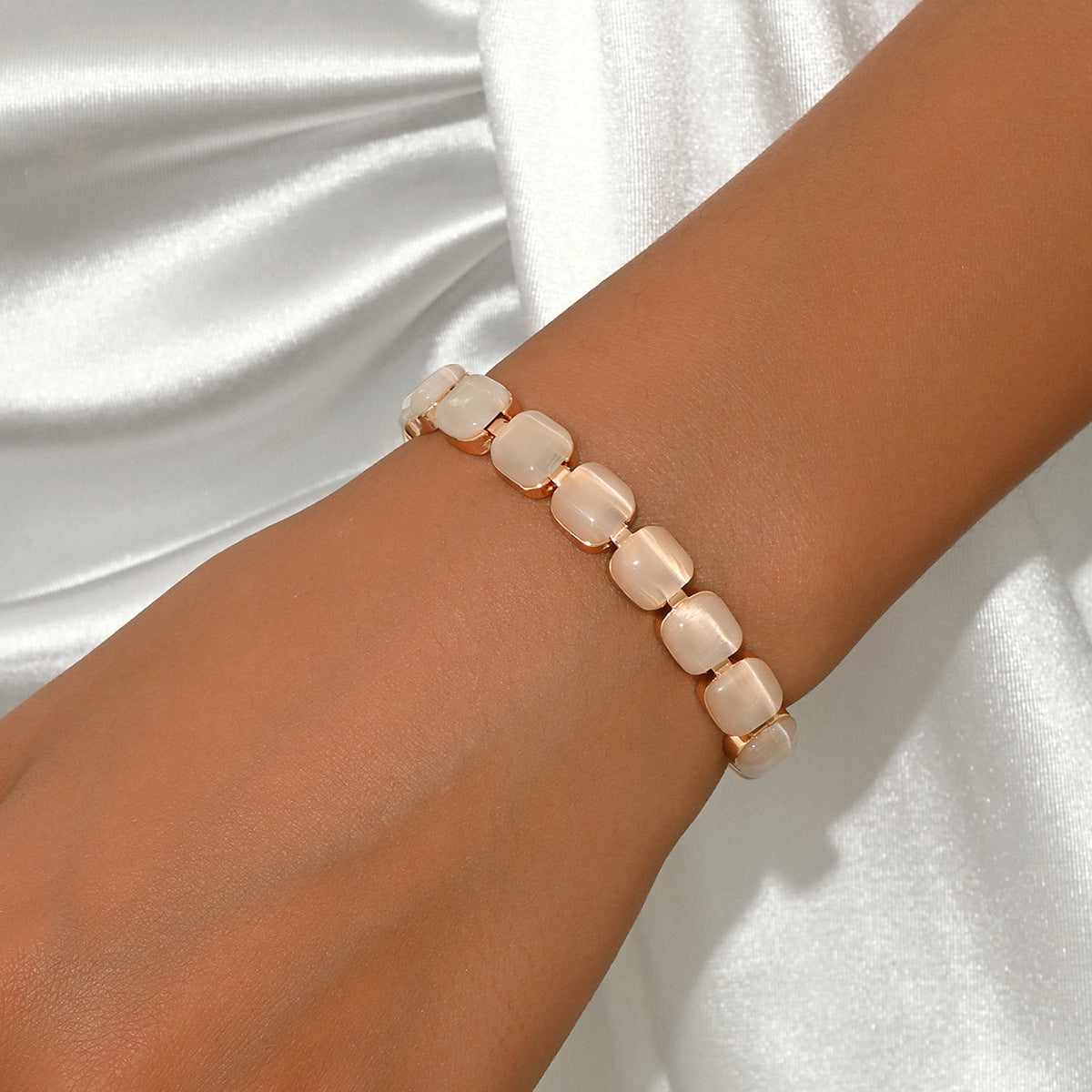 Koyace Fat Square Cat's Eye Rose Gold Geometric Bracelet