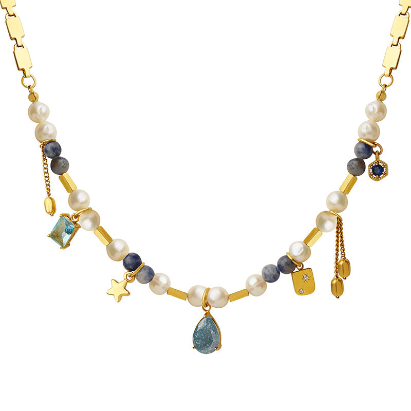 Koyace Freshwater Pearl Gem Star Necklace