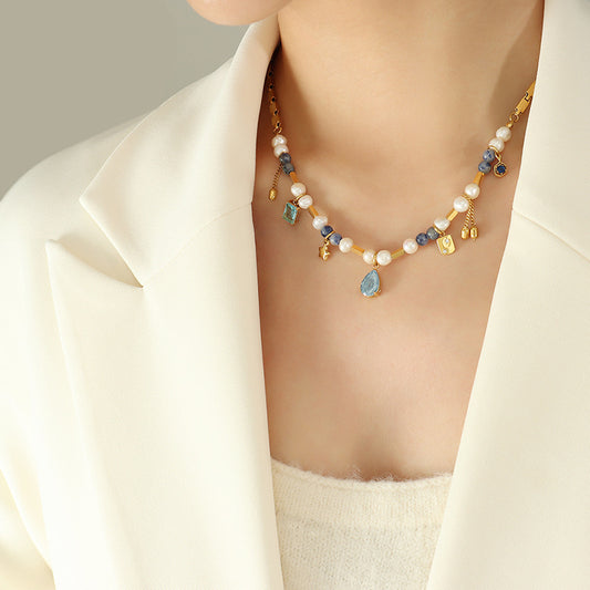 Koyace Freshwater Pearl Gem Star Necklace