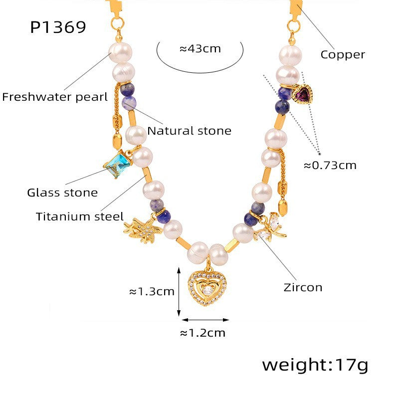 Koyace Freshwater Pearl Gem Star Necklace