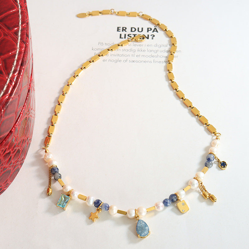 Koyace Freshwater Pearl Gem Star Necklace