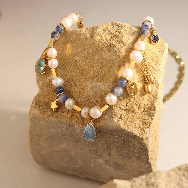 Koyace Freshwater Pearl Gem Star Necklace