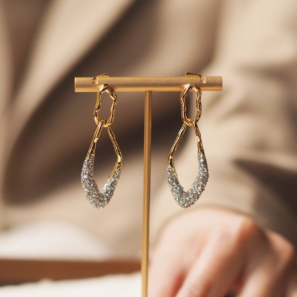Koyace Genius Designed Twist Irregular Rhombus Hoop Earrings