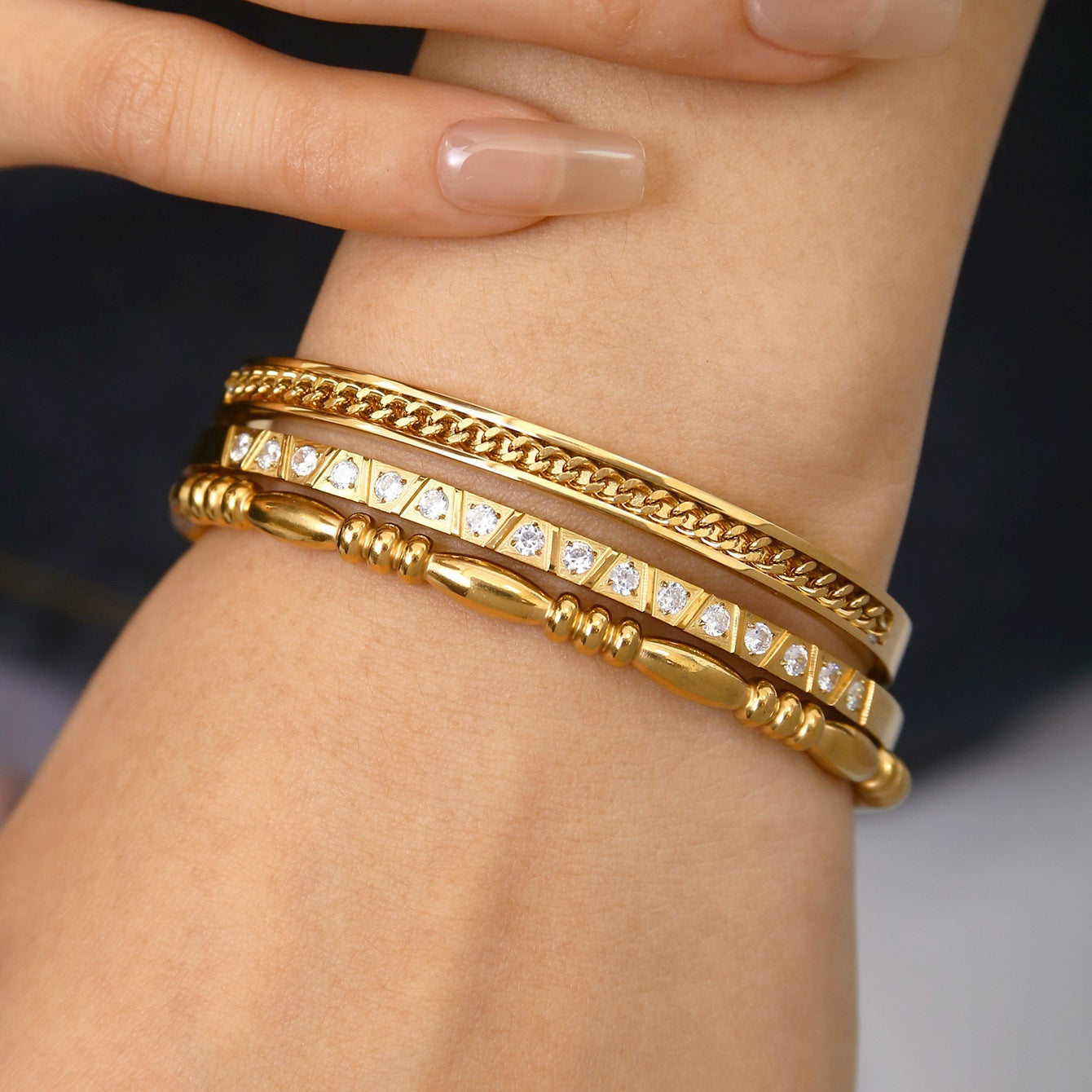 Koyace Geometric Pattern Series 18k Gold-plated Bracelet