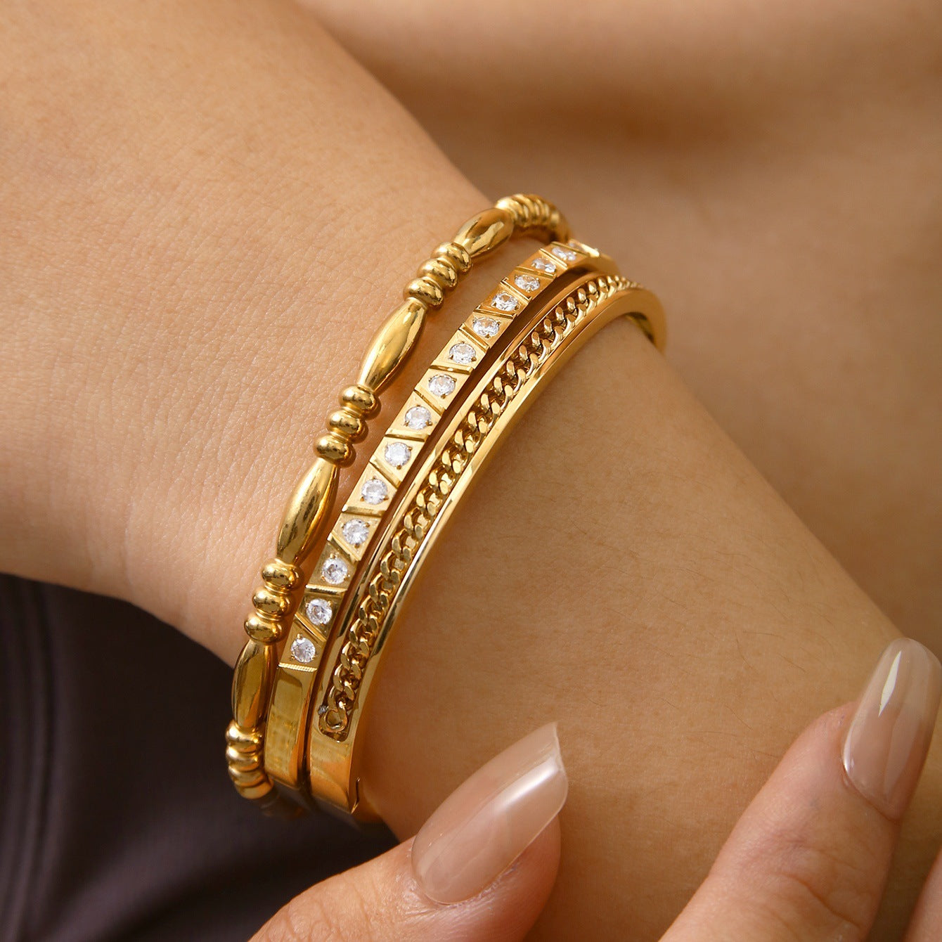 Koyace Geometric Pattern Series 18k Gold-plated Bracelet