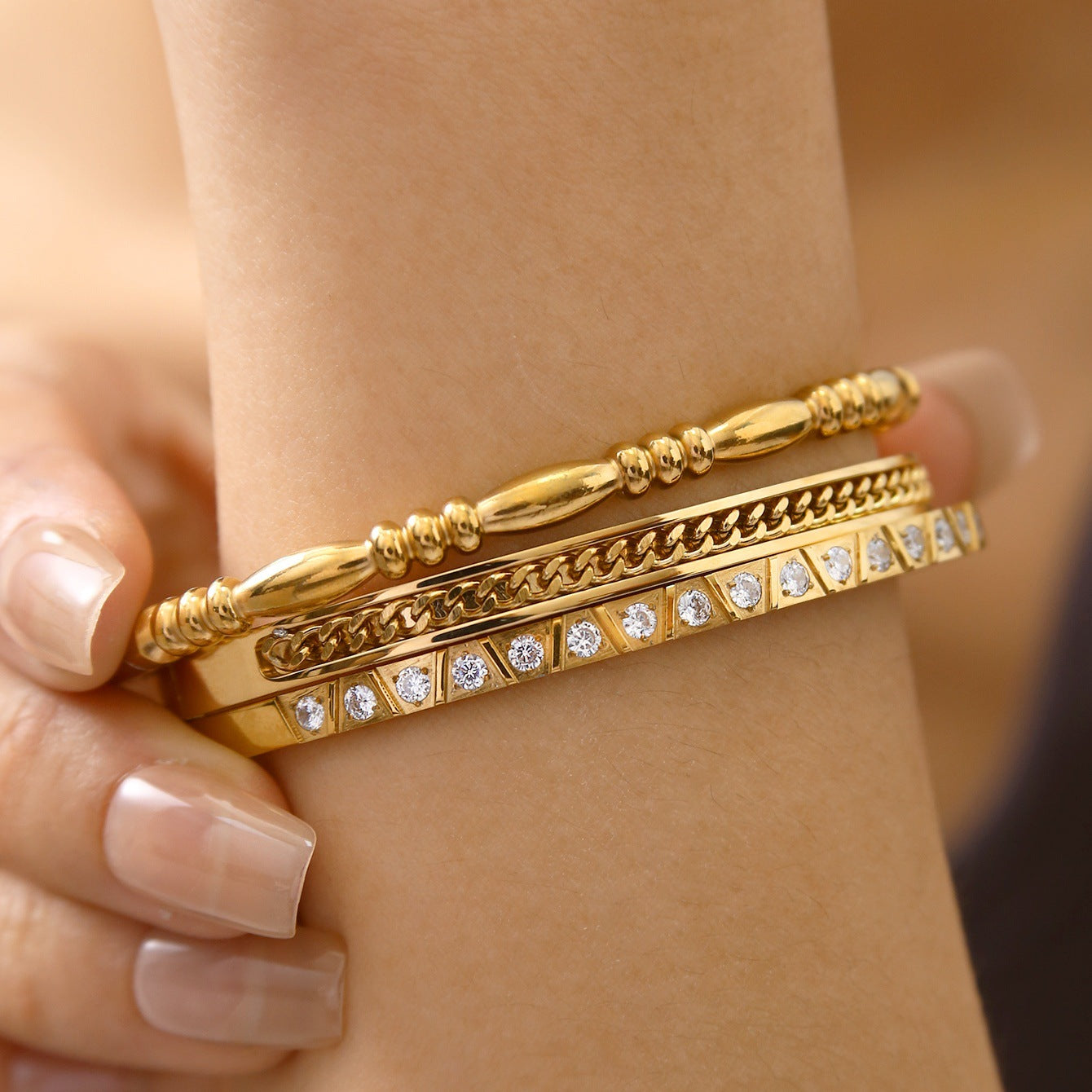 Koyace Geometric Pattern Series 18k Gold-plated Bracelet