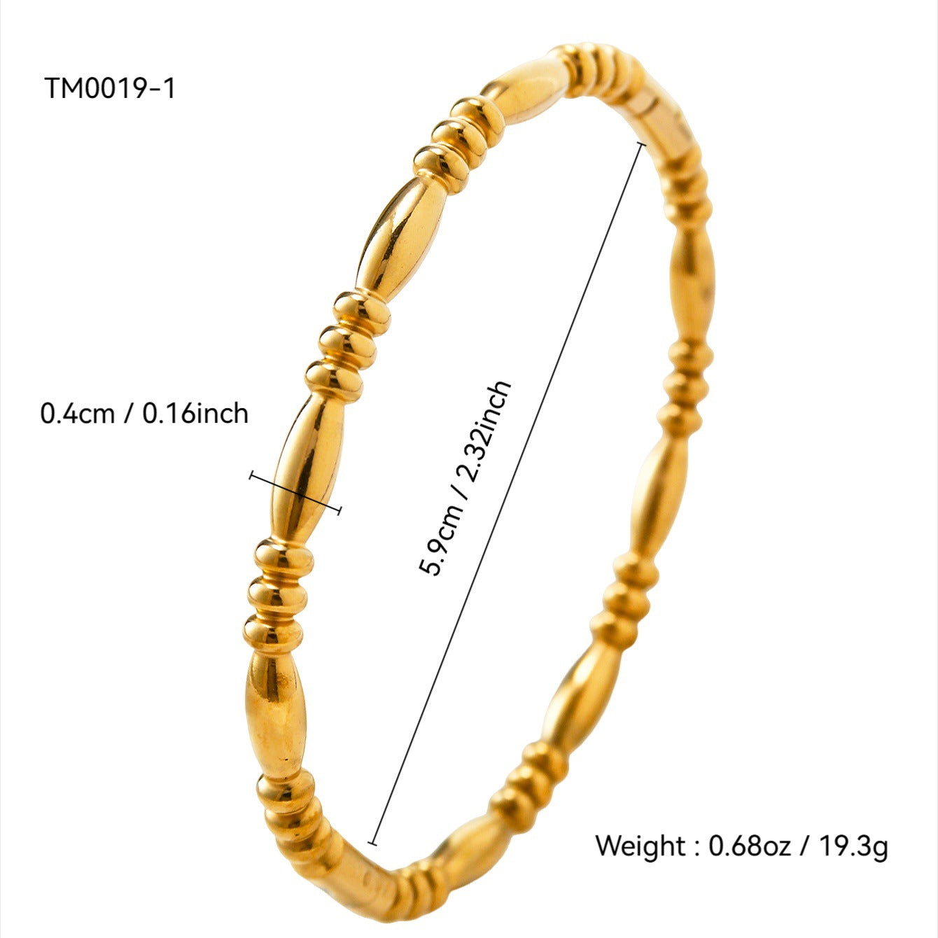 Koyace Geometric Pattern Series 18k Gold-plated Bracelet