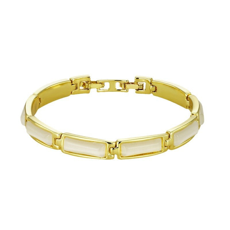 Koyace Geometric Rose Gold Cat's Eye Stone Bracelet