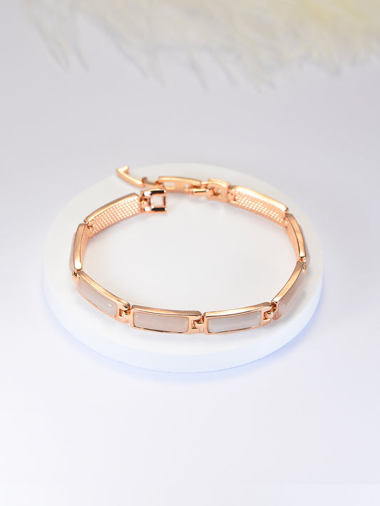 Koyace Geometric Rose Gold Cat's Eye Stone Bracelet