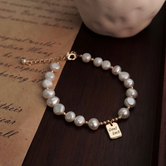 Koyace Good Luck Pendant Baroque Pearl Bracelet