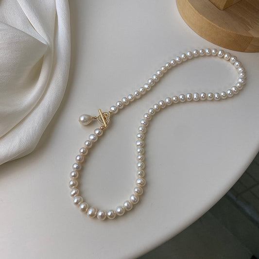 Koyace Heart-shaped Toggle Beaded Pearl Necklace