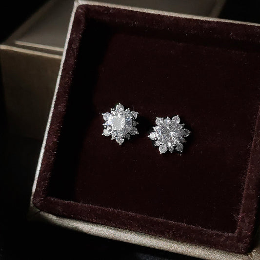 Koyace Hexagonal Snowflake Zircon Stud Warrings