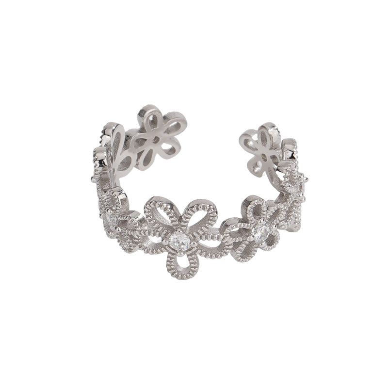 Koyace Hollowed-out Flower Lace Garland Open Ring