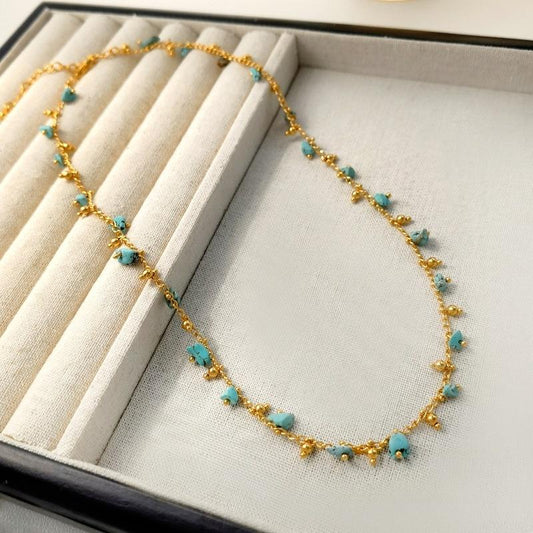 Koyace Irregular Blue Natural Stone Necklace