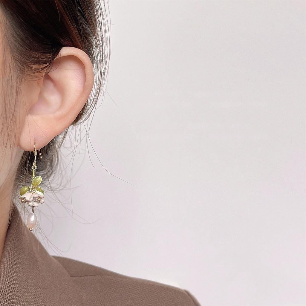 Koyace Lily of the Valley Freshwater Pearl Green Earrings