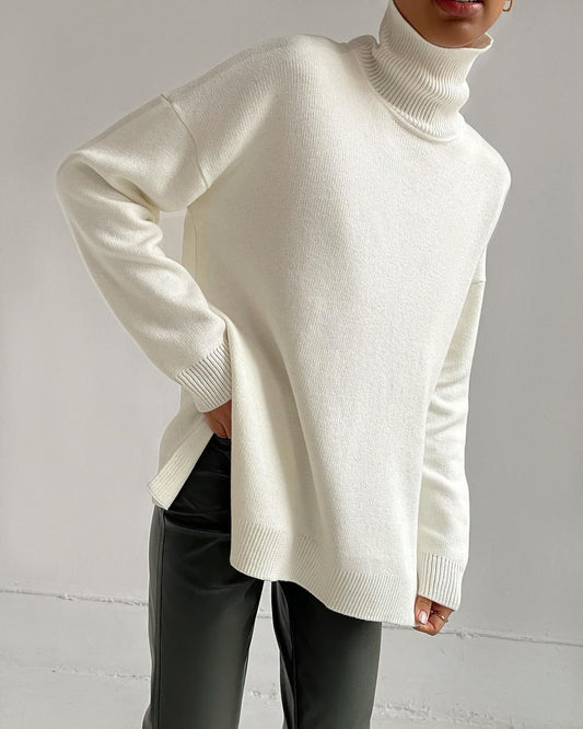 Koyace Loose Knit Polo neck Sweater for Women