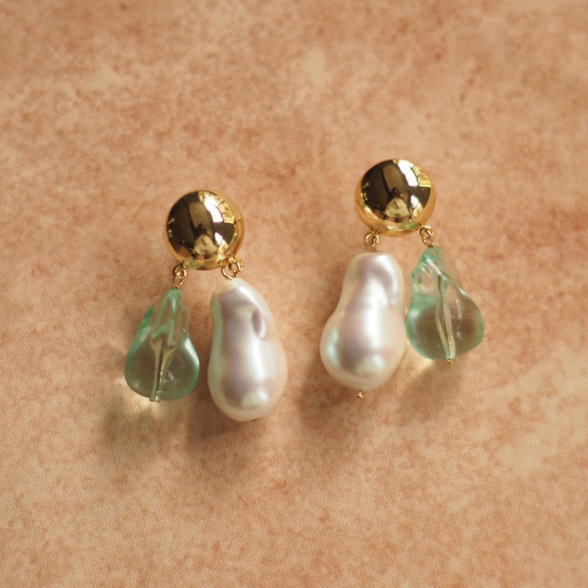 Koyace Marine-style Baroque Pearl Crystal Resin Tassel Earrings