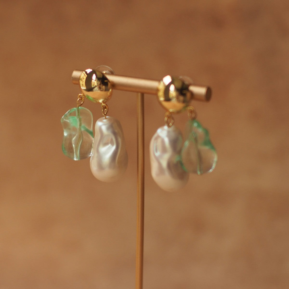 Koyace Marine-style Baroque Pearl Crystal Resin Tassel Earrings