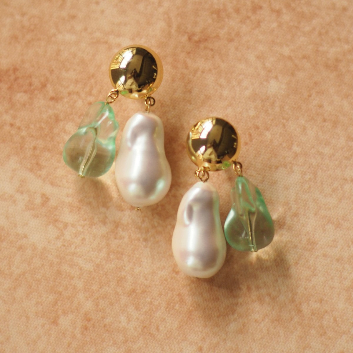 Koyace Marine-style Baroque Pearl Crystal Resin Tassel Earrings