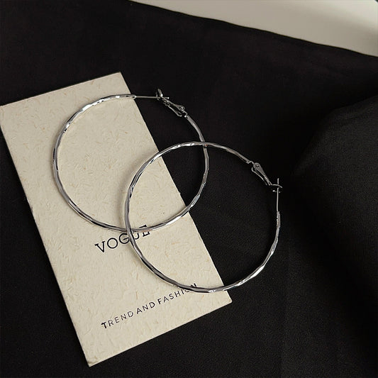 Koyace Metal Circular Twisted Large Ear Rings