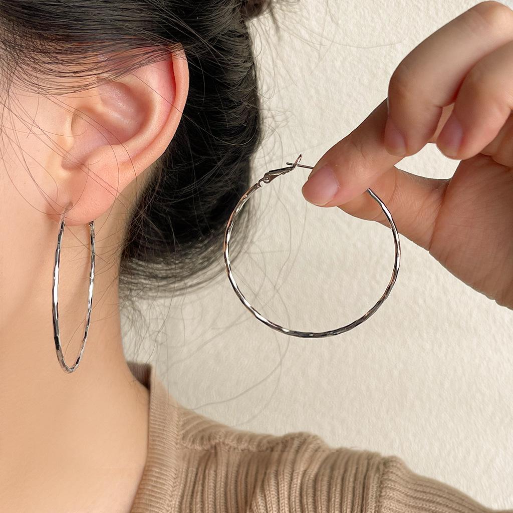 Koyace Metal Circular Twisted Large Ear Rings