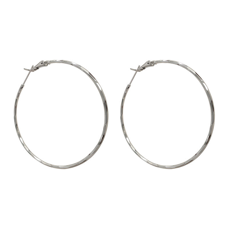 Koyace Metal Circular Twisted Large Ear Rings