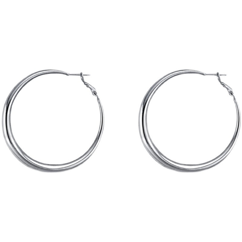 Koyace Metal Exaggerated Thick-rimmed Large Ring Earrings