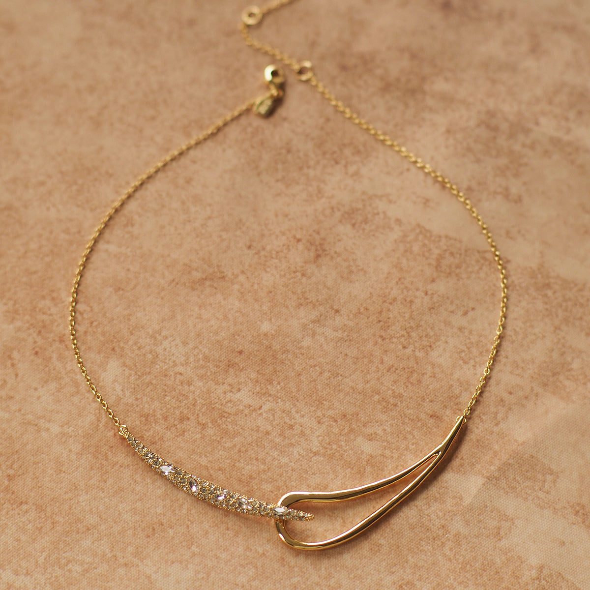 Koyace Metal Interlocking Small Diamond Design Necklace