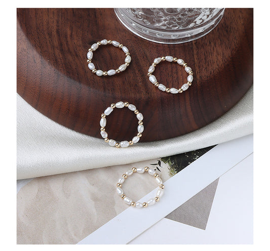 Koyace Millet Beads 14K Inlaid Gold Ring
