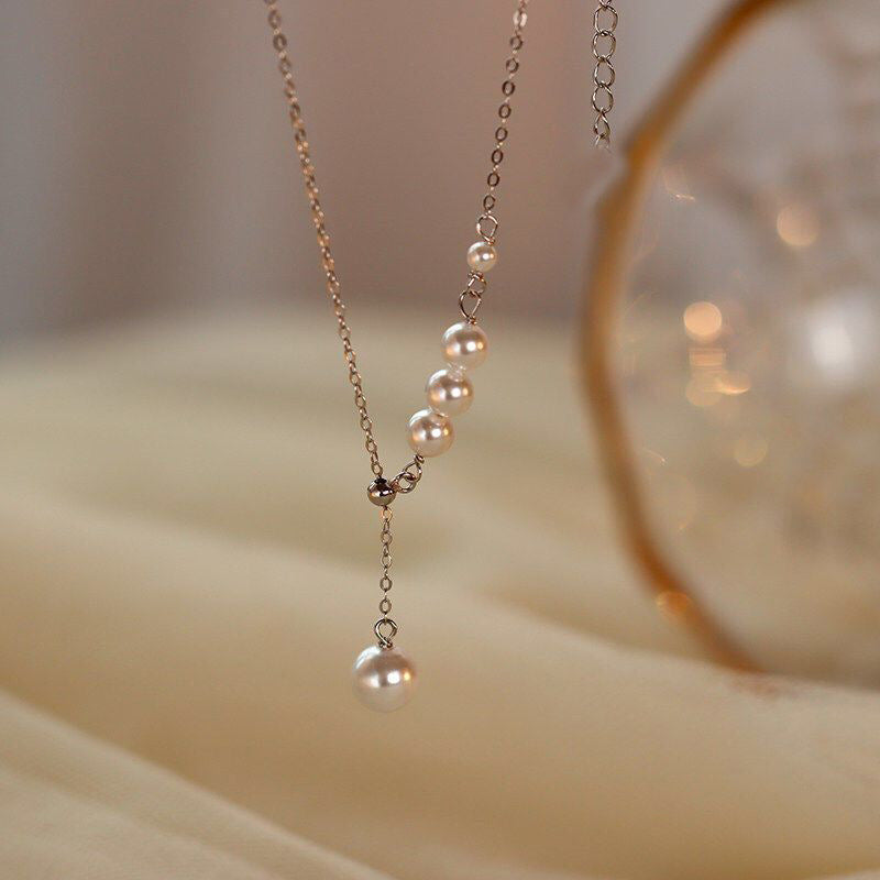 Koyace Mini Beaded Pearl Pendant Adjustable Necklace