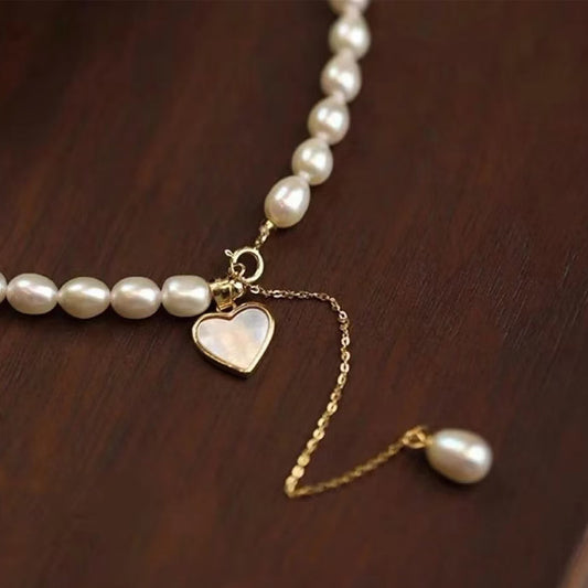 Koyace Nacre Heart Bead Pearl Necklace