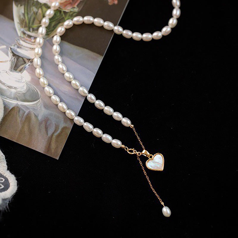 Koyace Nacre Heart Bead Pearl Necklace