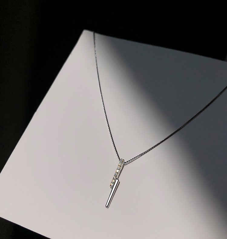 Koyace One-line Diamond-encrusted Parallel Necklace
