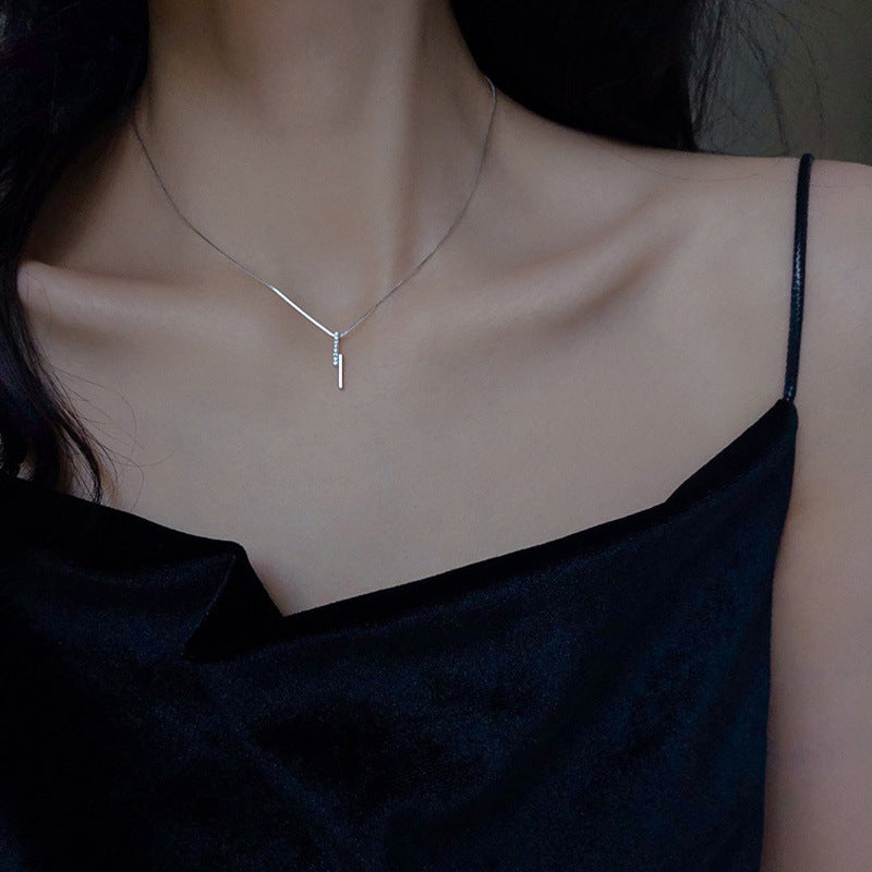 Koyace One-line Diamond-encrusted Parallel Necklace