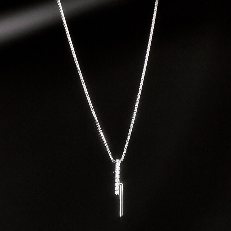 Koyace One-line Diamond-encrusted Parallel Necklace