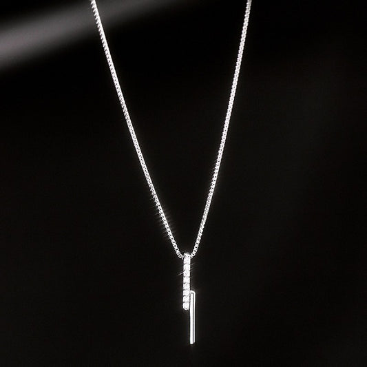 Koyace One-line Diamond-encrusted Parallel Necklace