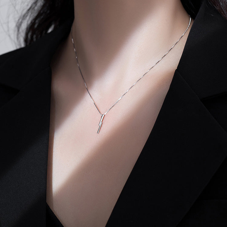 Koyace One-line Diamond-encrusted Parallel Necklace