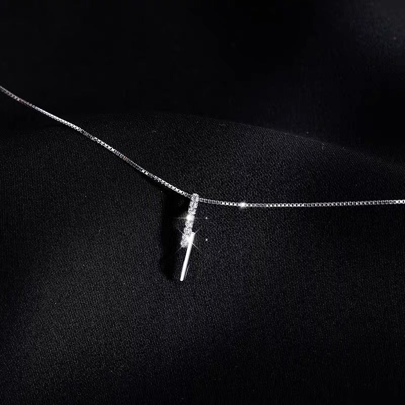Koyace One-line Diamond-encrusted Parallel Necklace