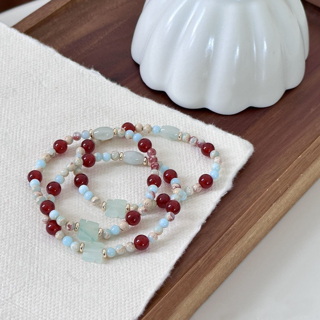 Koyace Red Agate Agalmatolite Wealth Wish Bracelet