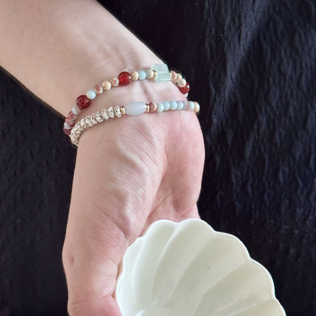 Koyace Red Agate Agalmatolite Wealth Wish Bracelet
