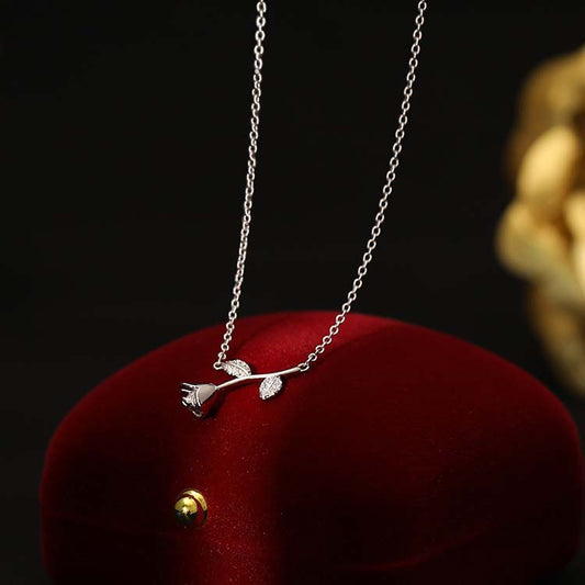 Koyace Rose Diamond Pure Silver Necklace