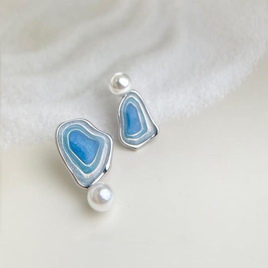 Koyace Salt Lake Drip Glaze Asymmetrical Earrings